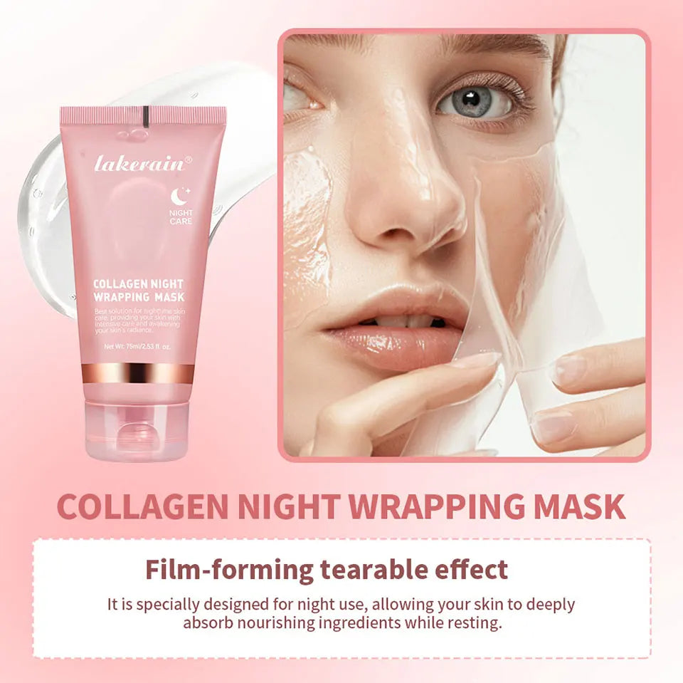 Collagen Wrapping Peel-off Mask Rejuvenation Moisturizing Brightening Korean Face Mask Make Glowy Skin Elasticity Facial Mask