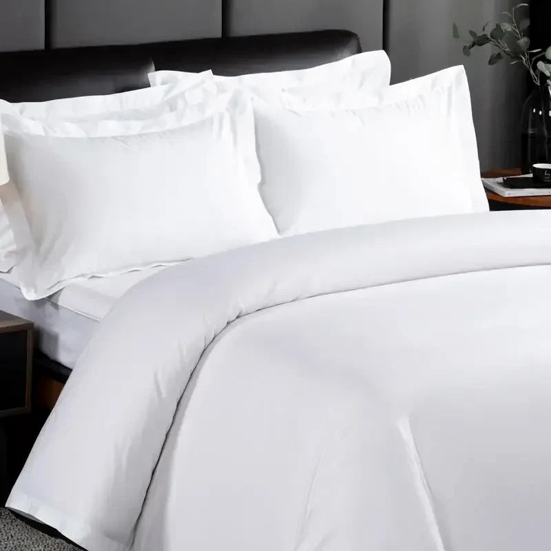 1set Luxury 100 Egypt Cotton Duvet Cover 5 Stars Hotel  Quilt Cover Pure Cotton Satin Strip Bed Line Duvet Case 2pcs Pillowcases