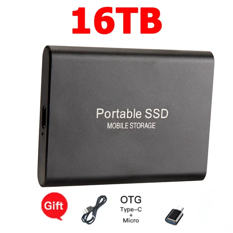 Reliable Slim Storage Device Portable External SSD 1TB 4TB 16TB 128TB High Speed for Notebook Laptop Computer
