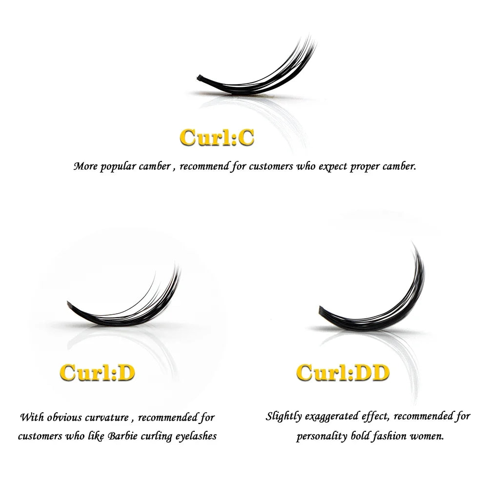 Kimcci 60knots/Case Natural False Eyelash Extension Makeup 30P Mink Individual Faux Eye Lashes Professional Fake Grafting Cilias