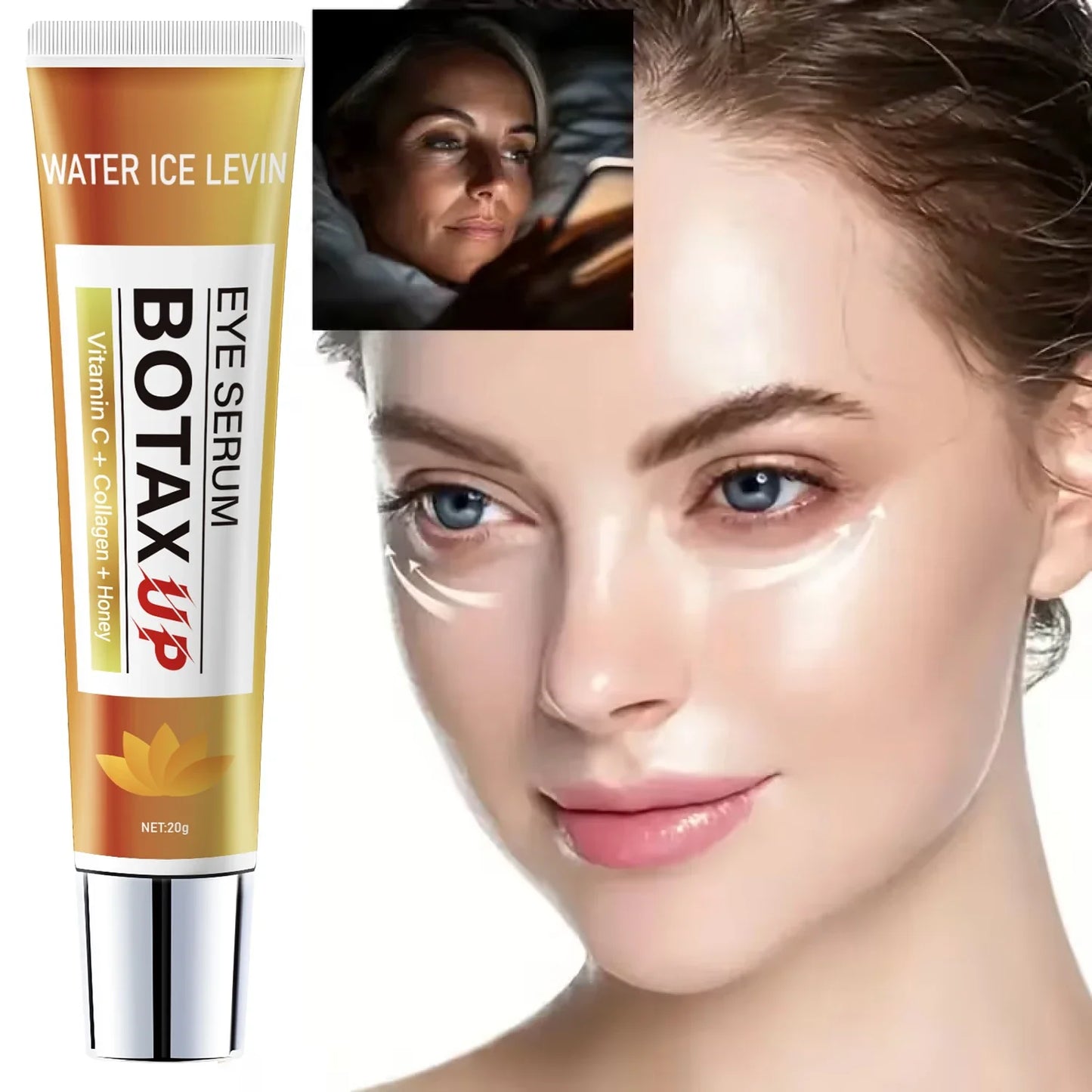 Eye Cream with Vitamin C & Collagen for Dark Circles, Moisturizing & Brightening, 20g Buy 1 Get 1 Free, Fast Shipping