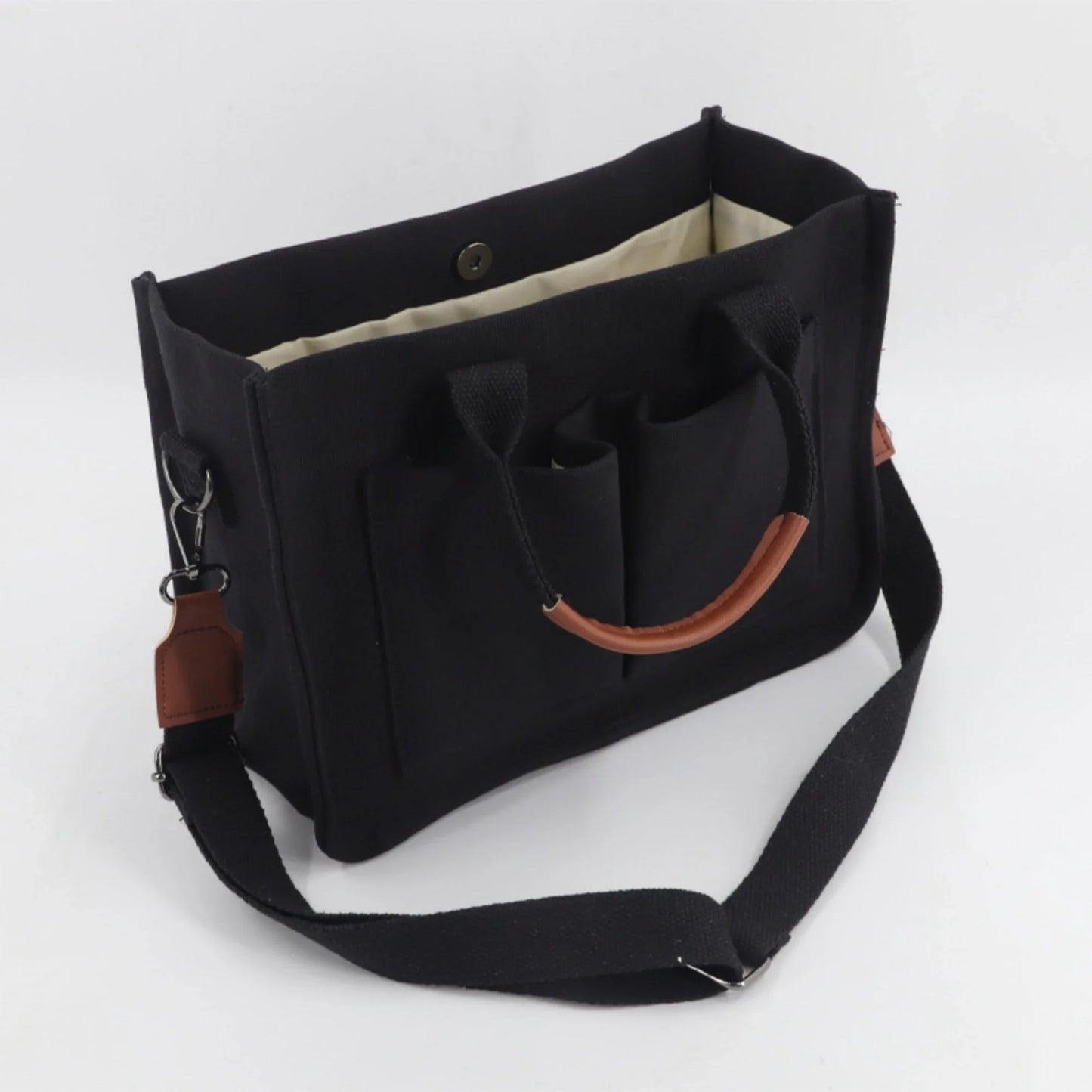 Large Canvas Tote Bag for Women with Pockets | Laptop Crossbody Purses & Everything Everyday Bag (Handbags for Work, Beach, Gym)