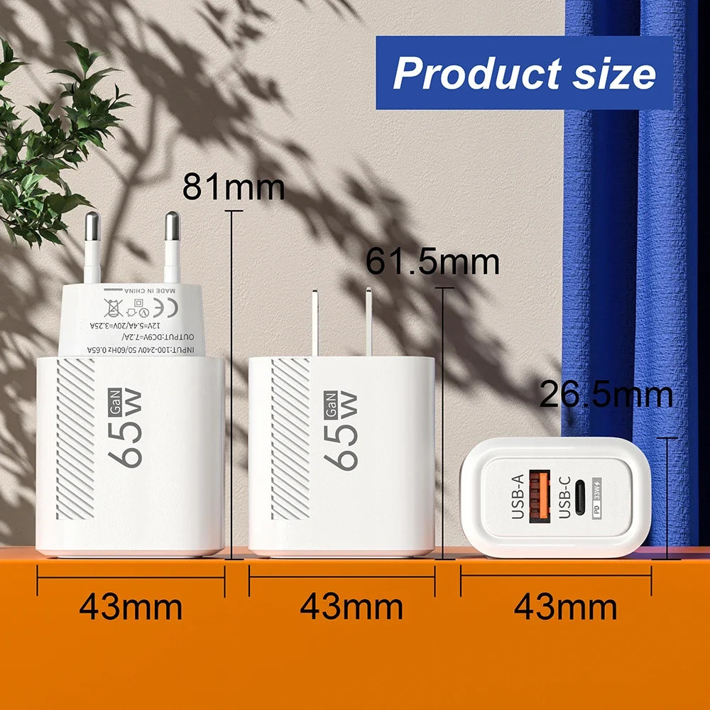 USB Fast Charger Type C Wall Charger Adapter PD Quick Charger 3.0 C Port Charger For Universal USB Charging Adapter