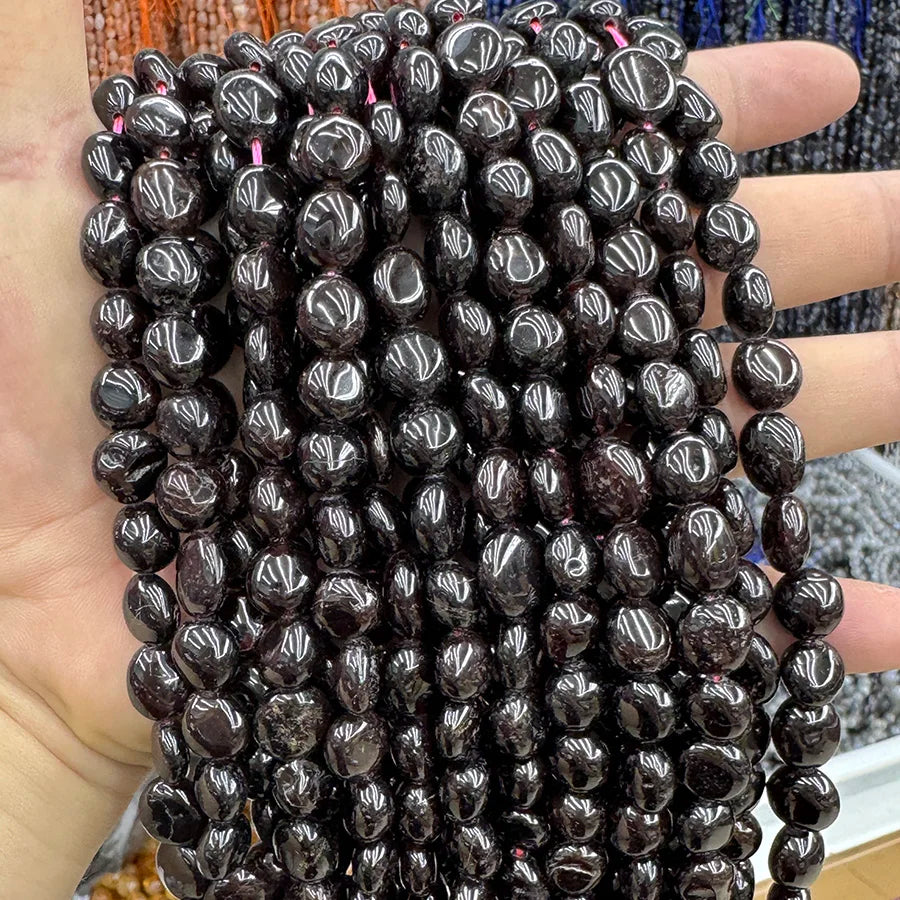 Natural Crystal Garnet Conformal Stone Irregular Faceted Loose For Jewelry Making DIY Necklace Bracelet 15''6-8mm 8-10mm