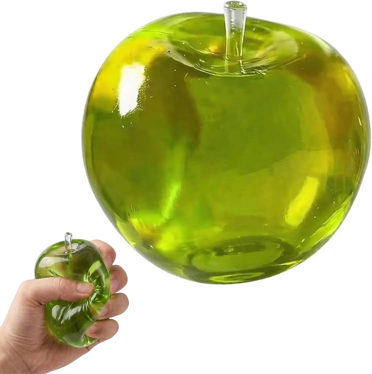 Apple Soft Fidget Toys,Stress Relief Toy, Green Apple Squishy, Squishy Apple Slow Rising Fruit Squishies, Clear Cute Fruit Stress Ball for Adults, Cute Funny Desk Decor