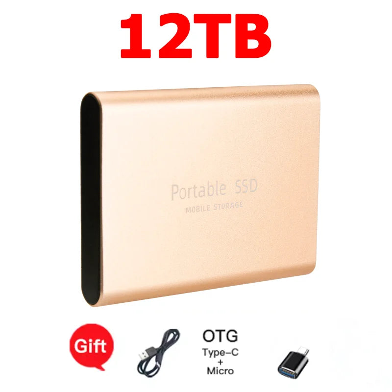 Reliable Slim Storage Device Portable External SSD 1TB 4TB 16TB 128TB High Speed for Notebook Laptop Computer
