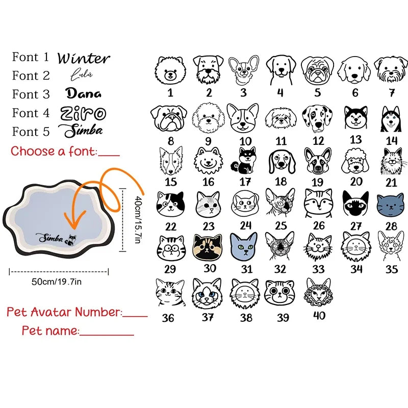  Custom Pet Feeding Mat Cute Shape Dog Diatom Mud Floor Mat Non-Slip Waterproof Home Decoration Dog Feeding Pad