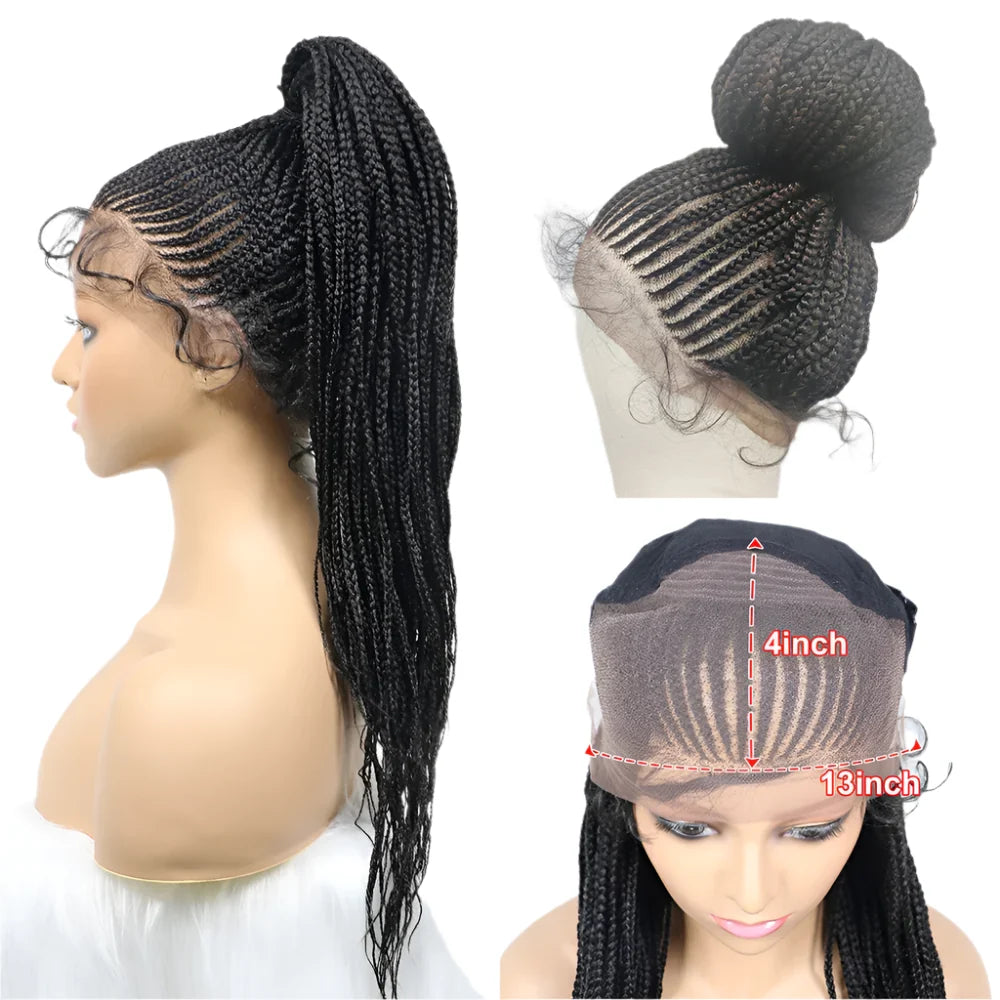 Kima Cornrow & Bantu Knot Braided Wig | Stitch Braids | Full Lace | Heat-Resistant Synthetic Hair
