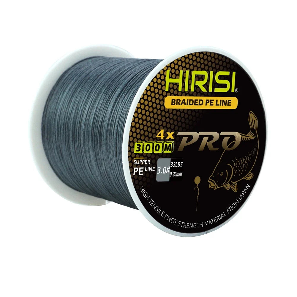 Hirisi Carp Fishing Line 300M Braided PE Line 4 Strands 15-50LB Multifilament Fishing Line Smooth Fishing Accessories