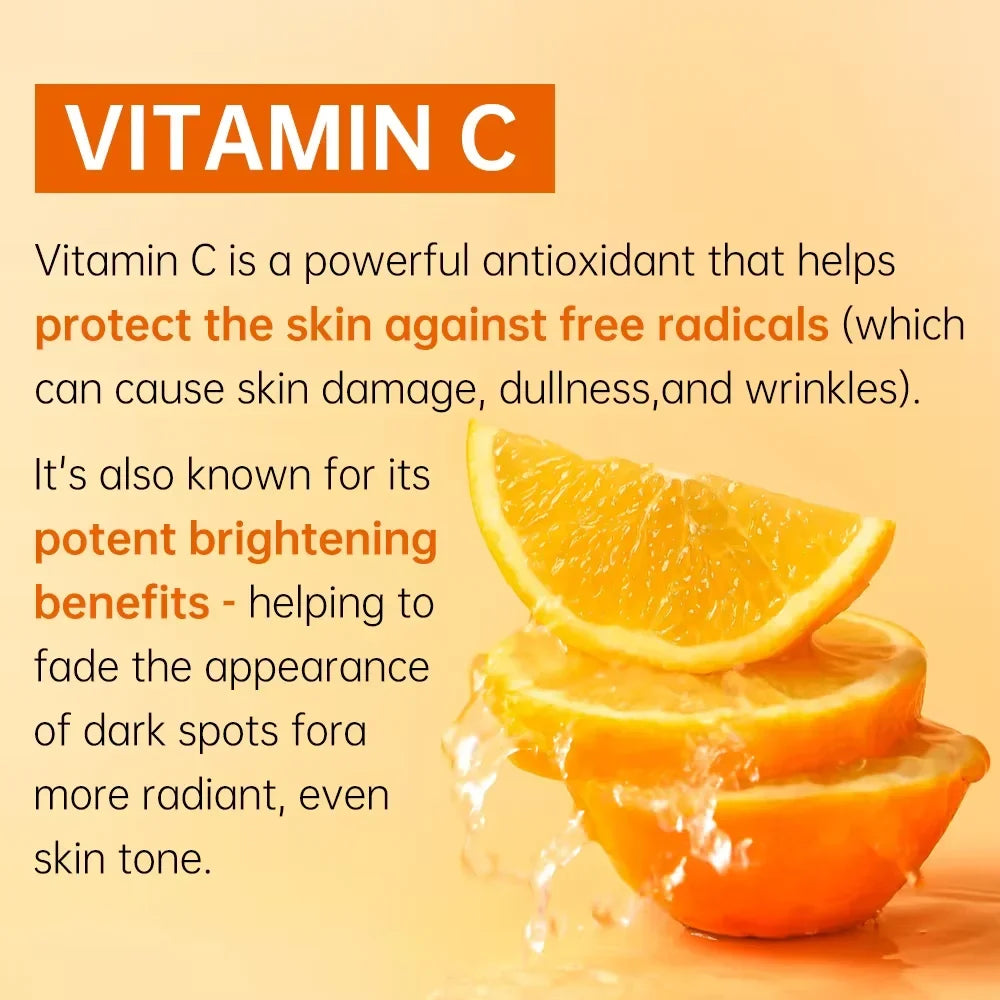 JoyPretty Vitamin C Face Cream Whitening Hyaluronic Acid Moisturizing Dark Spot Remover Brightening Facial Cream Skin Care 50g
