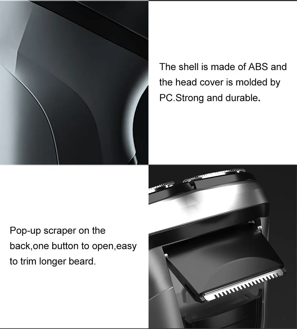 Blackstone USB Rechargeable Rotary Shaver for Men 3D Floating Blade Washable Beard Shaving Machine Electrical Facial Hair Trimme