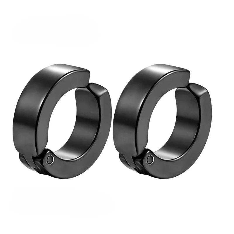 1 Pairs Fake Ear Clip Hoop Earrings for Men and Women Stainless Steel Painless Non Piercing Fake Earrings Jewelry Gifts