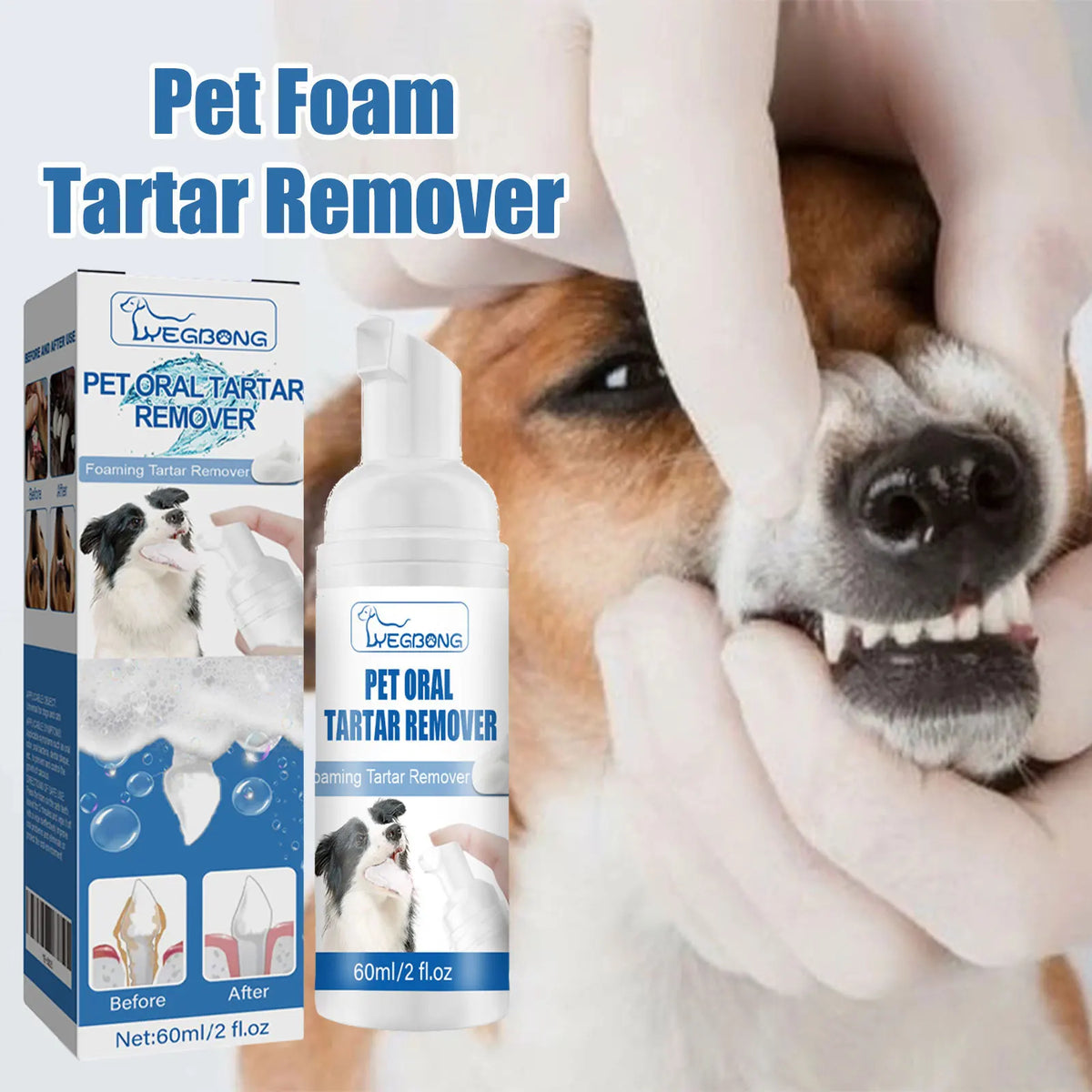 Pet Oral Tartar Remover Spray Deep Clenaing Yellow Teeth Eliminate Bad Breath Fresh Breath Whitening Teeth Pet Oral Foam Cleaner