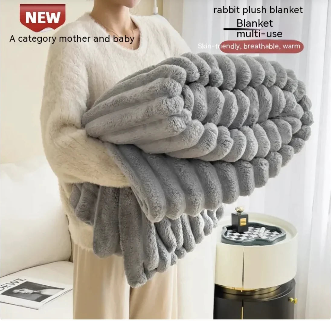 Style Loft Collection Double-Sided Soft Vegan Velvet Fur Blanket
