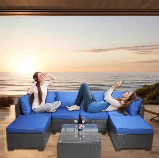 Style Loft Collection Garden Rattan Sofa Set & Coffee Table