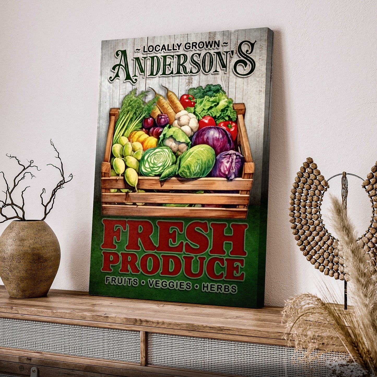 Locally Grown Fresh Produce Sign