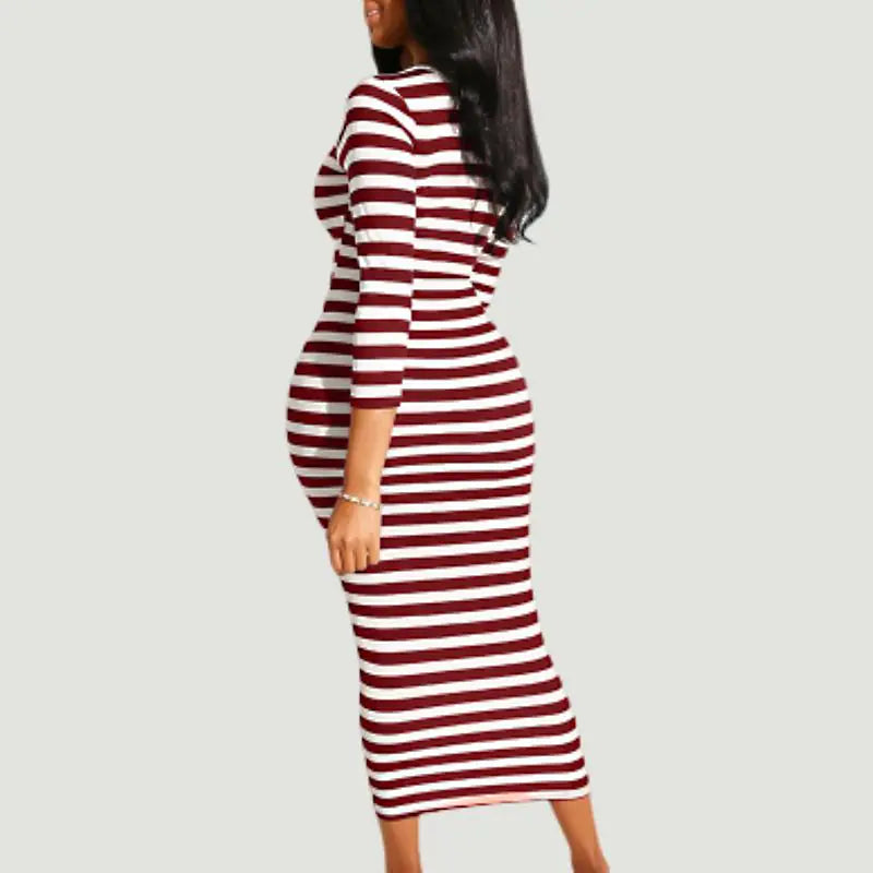 Style Loft Collection Glam Striped Midi Dress