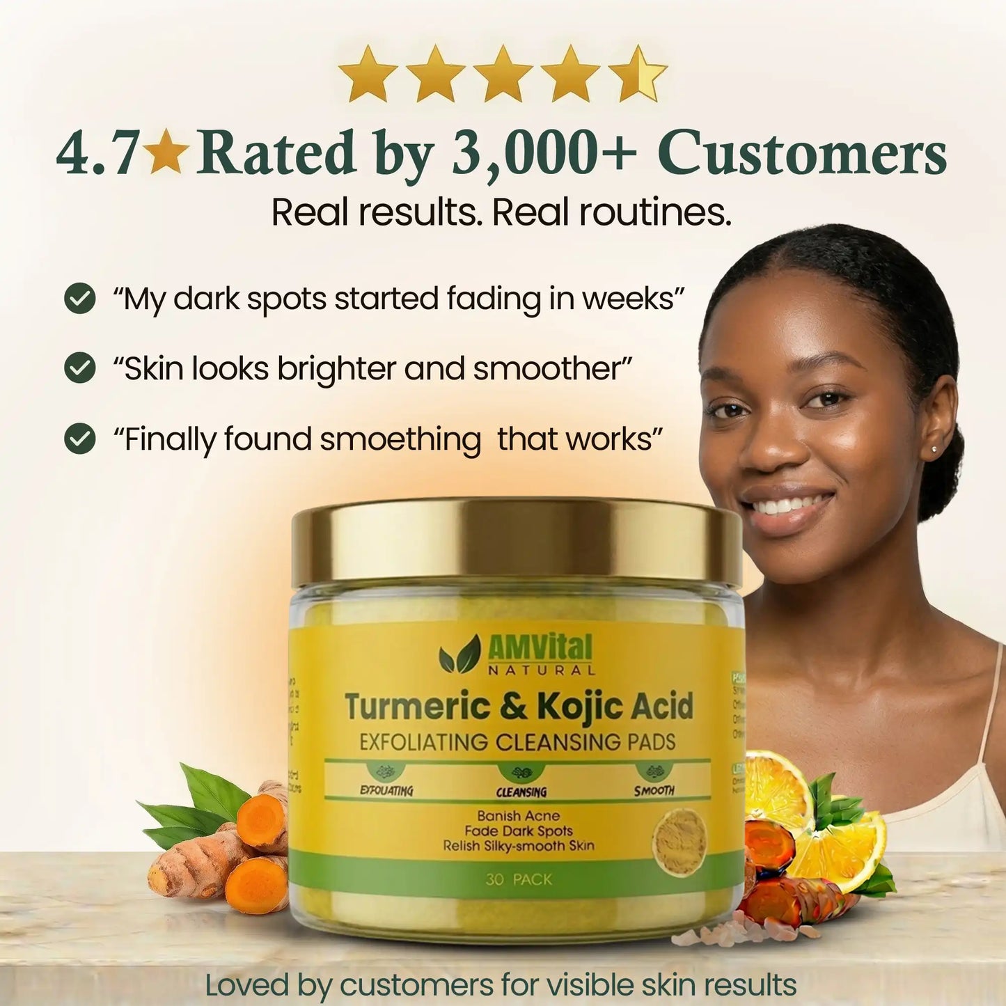 AMVital Turmeric Kojic Acid Cleansing Pads
