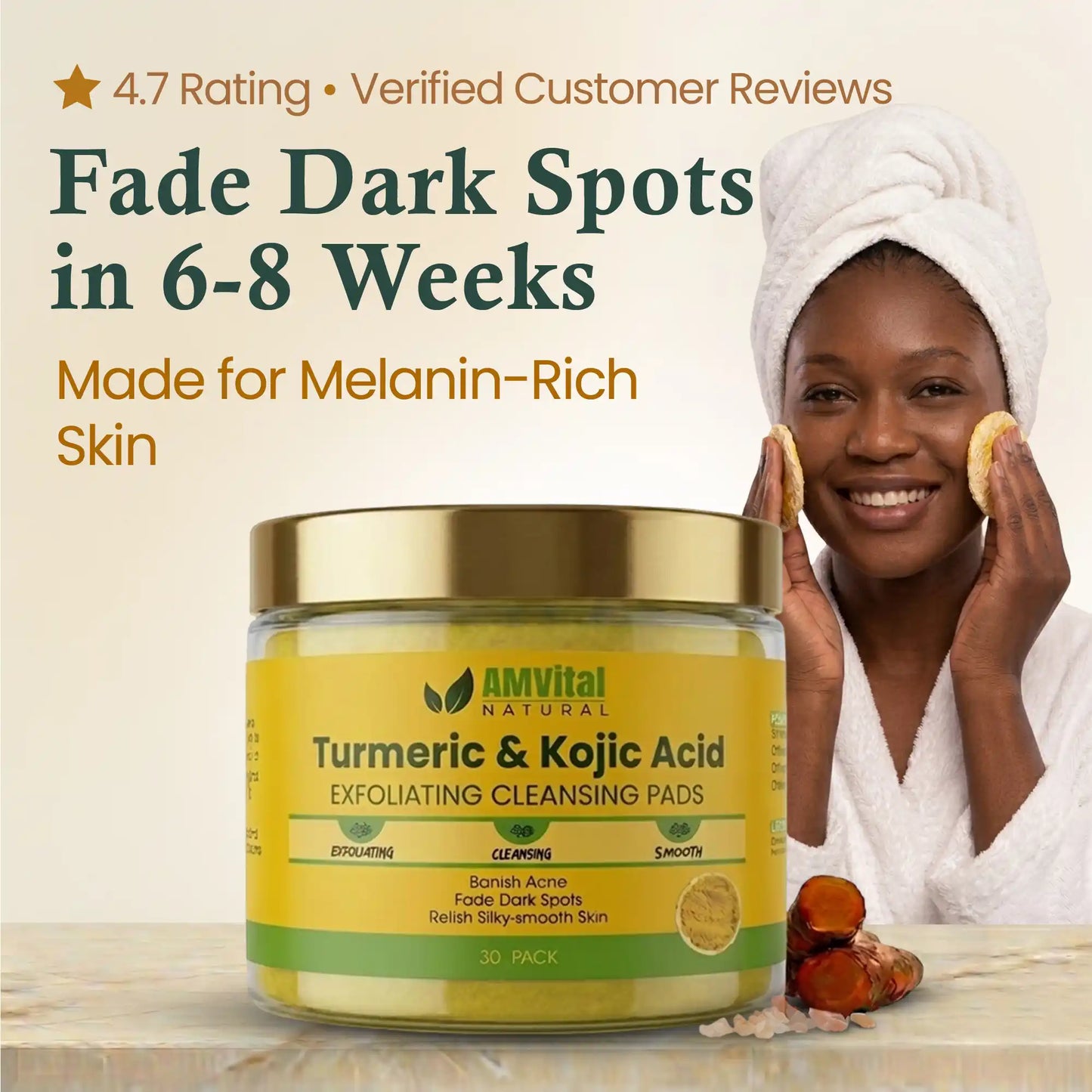 AMVital Turmeric Kojic Acid Cleansing Pads