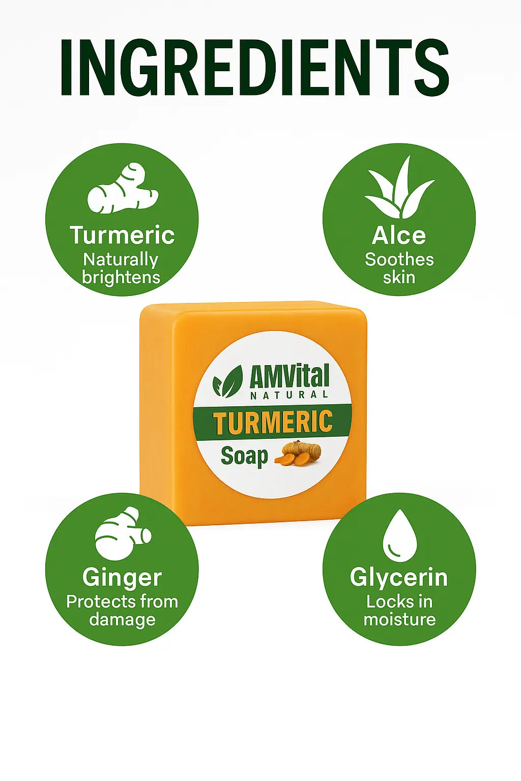Turmeric Soap Bar for Glowing Clear Skin (2-Pack)