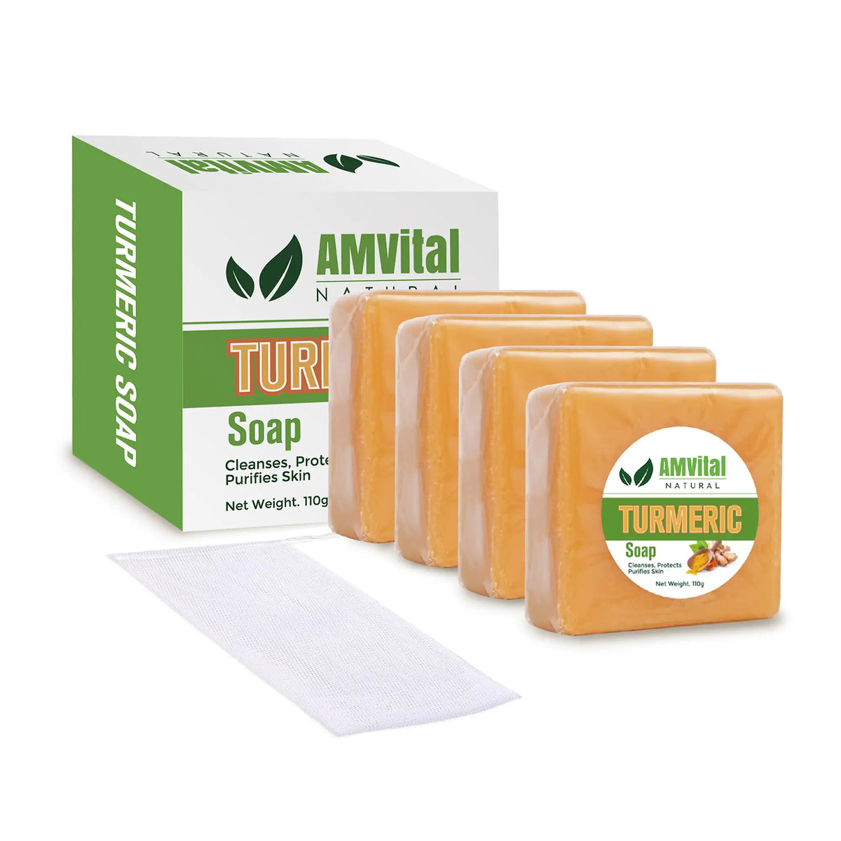 Turmeric Soap Bar for Glowing Skin (4-Pack)