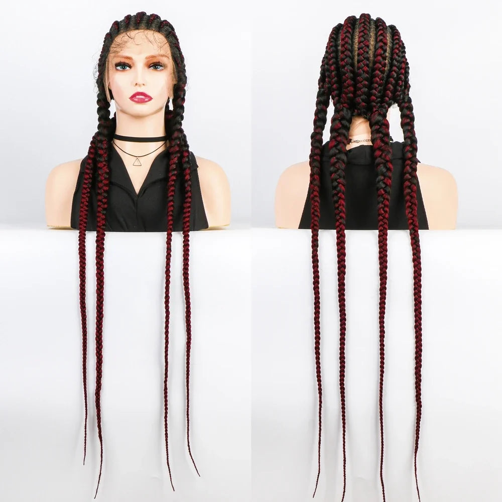 KIMA 36" Long Box Braided Wig with Baby Hair | Full Lace Ghana Braids