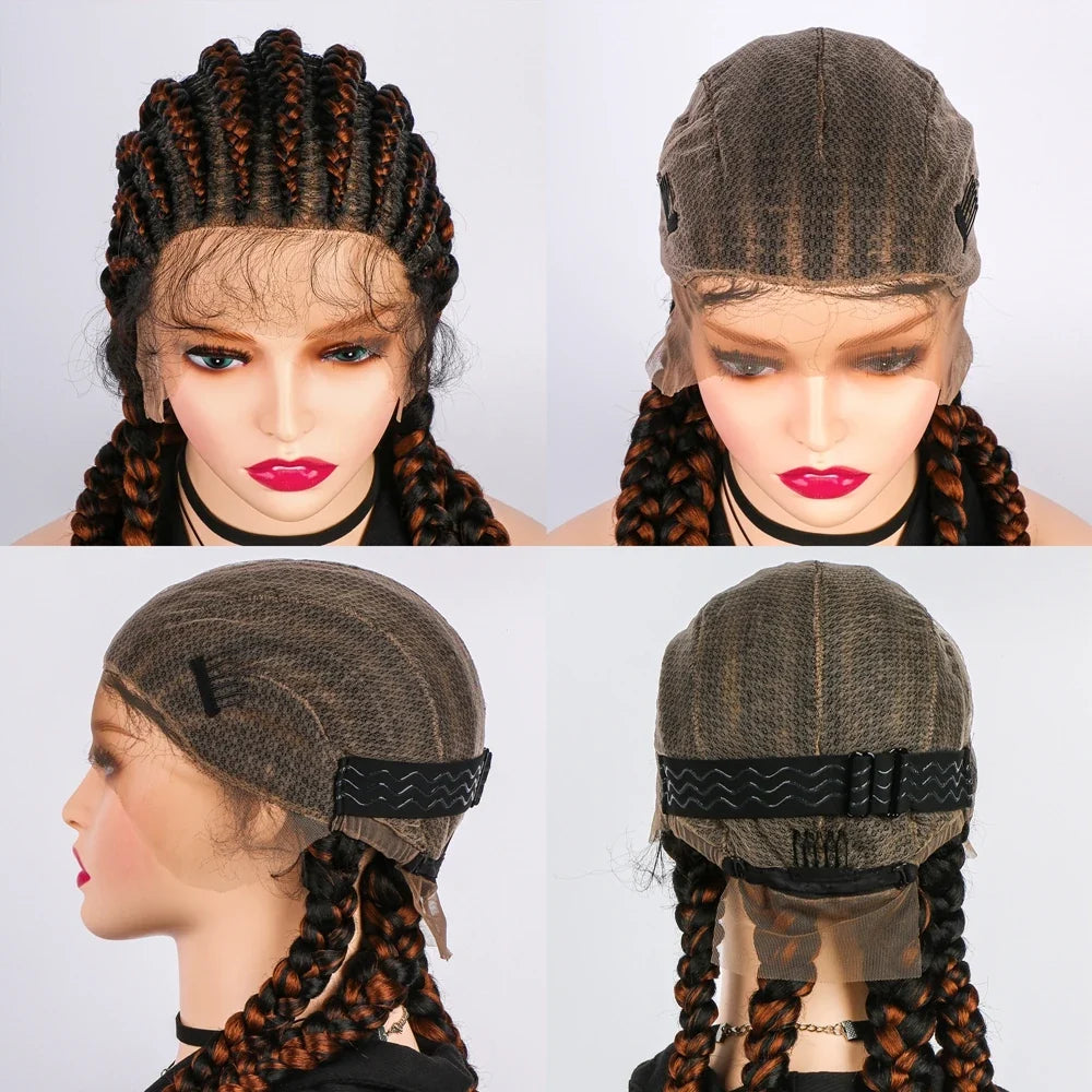 KIMA 36" Long Box Braided Wig with Baby Hair | Full Lace Ghana Braids