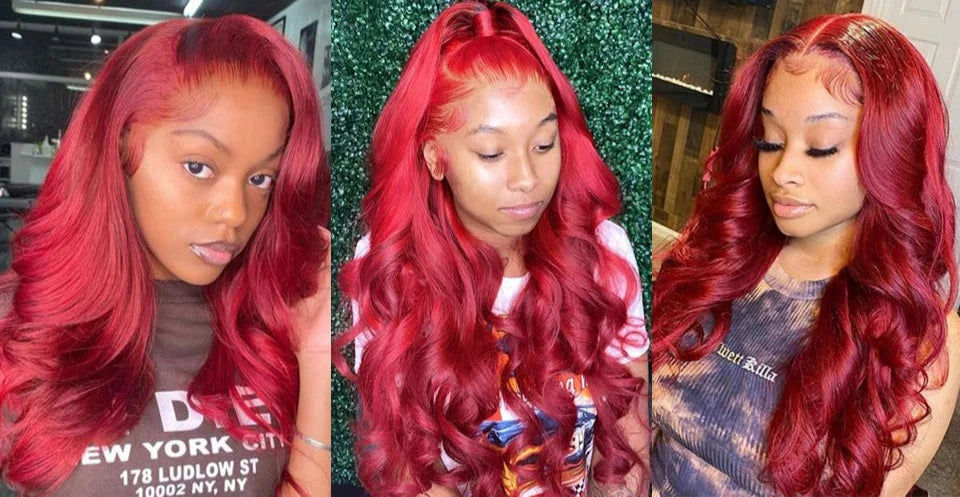 Rebecca Oxblood Red Body Wave Bundles with Closure | 3 Brazilian Remy Human Hair Weave & Closure Set