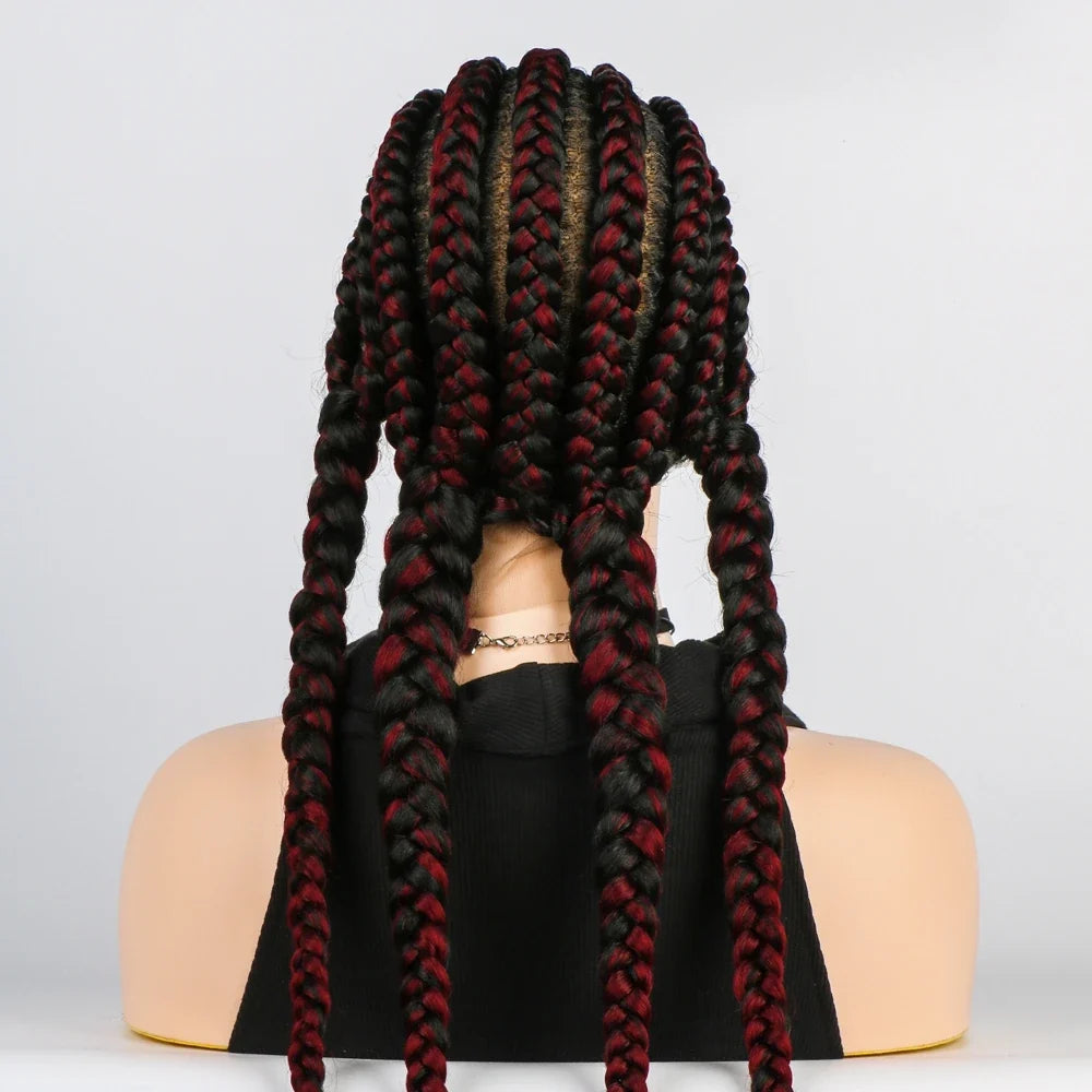 KIMA 36" Long Box Braided Wig with Baby Hair | Full Lace Ghana Braids