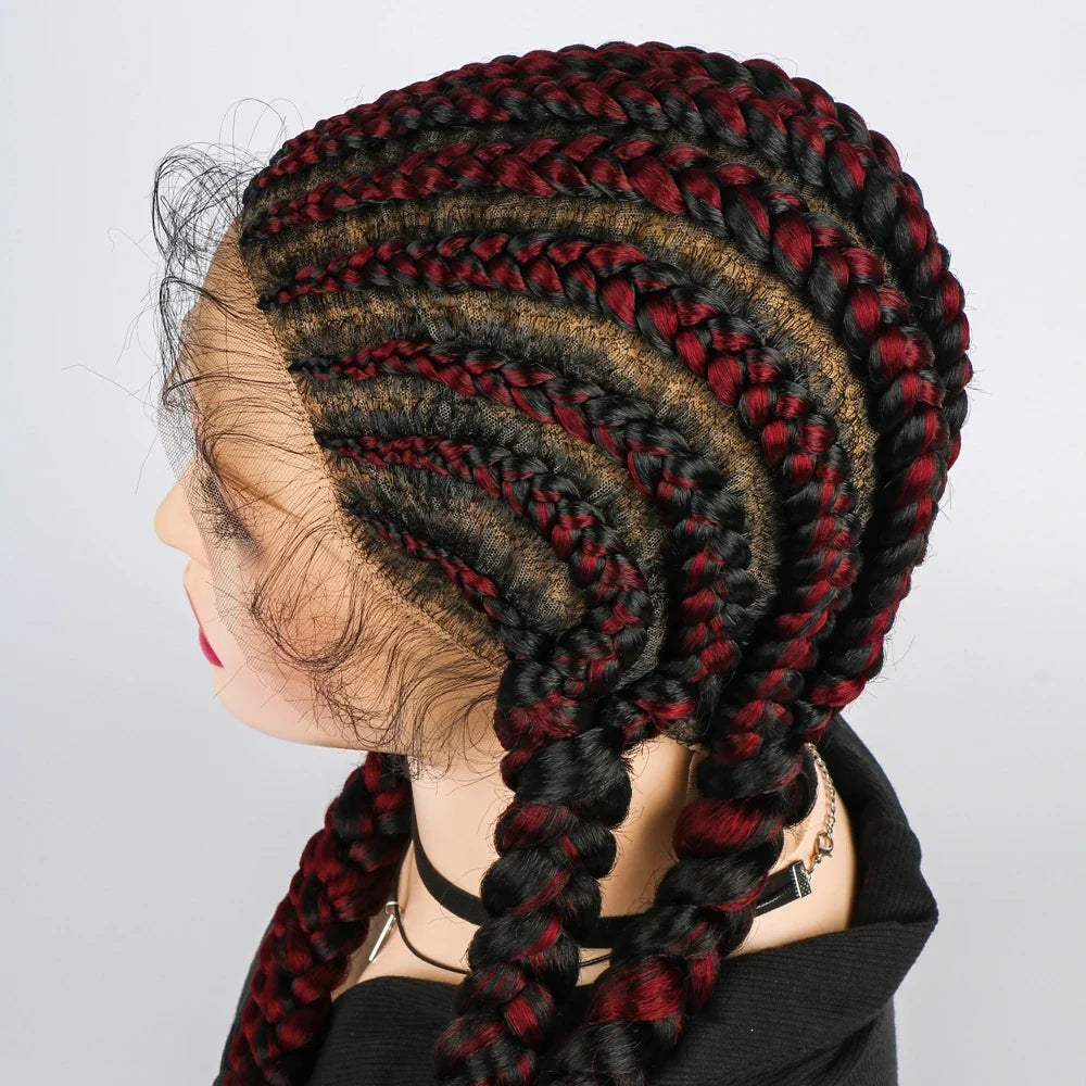 KIMA 36" Long Box Braided Wig with Baby Hair | Full Lace Ghana Braids