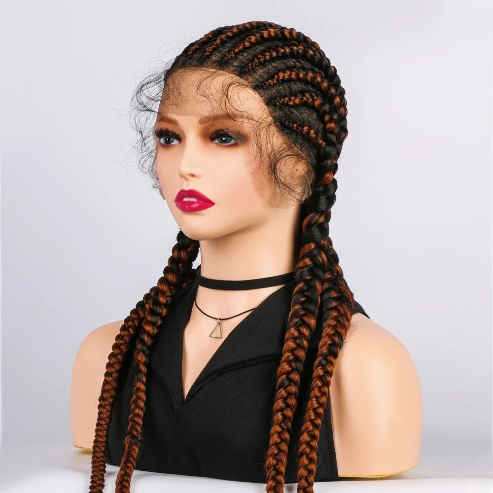 KIMA 36" Long Box Braided Wig with Baby Hair | Full Lace Ghana Braids
