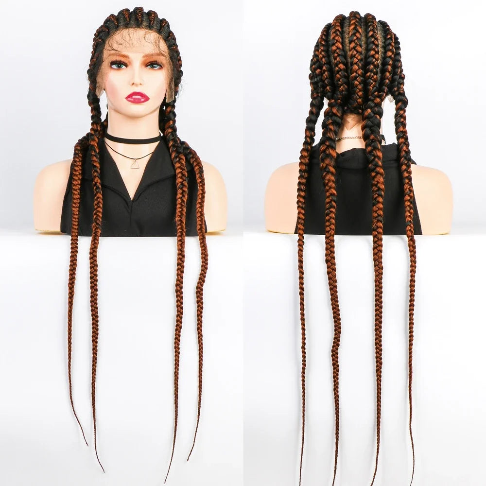 KIMA 36" Long Box Braided Wig with Baby Hair | Full Lace Ghana Braids