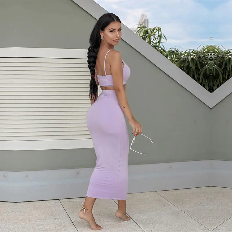 Style Loft Collection Levitari Two-Piece Crop Top Dress Set