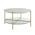 ZA@ WE Sleek Marble & Glass Coffee Table Tripod Leg Design 32" Gold AF32SRDCTMGD