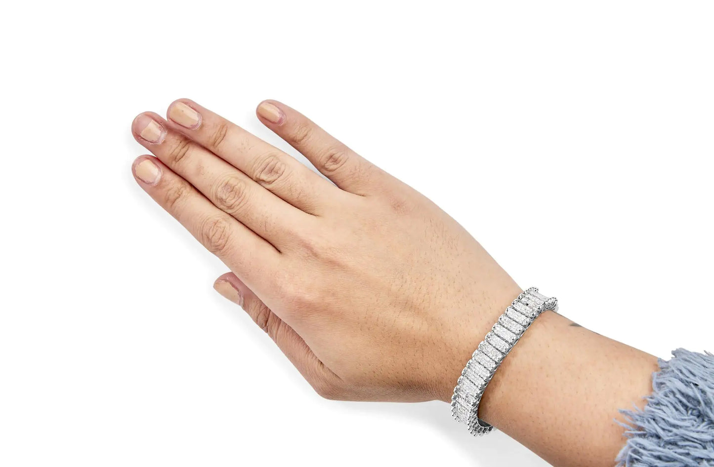 Style Loft Collection 14K Gold 5.00 Ctw Square Princess Cut White Diamond Rectangular Invisible Set Link Tennis Bracelet (H-I Color, SI2-I1 Clarity) - 7.25” Inches