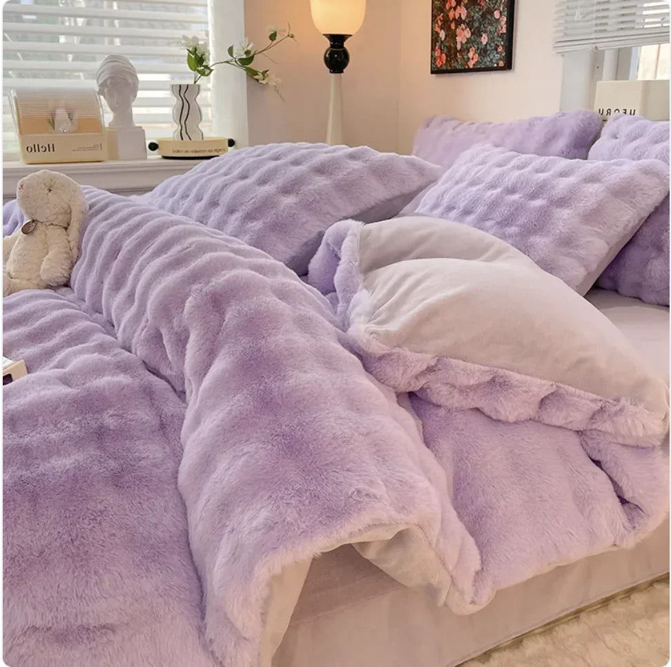 Style Loft Collection Hyper-Plush Thermal Coral Fleece 4-Piece Bedding Set