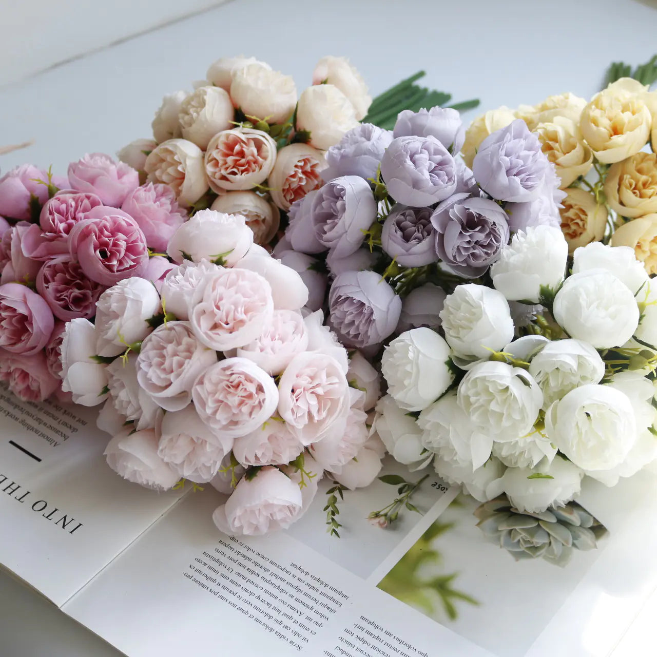 Style Loft Collection 27-Piece Silk Tea Rose Bouquet