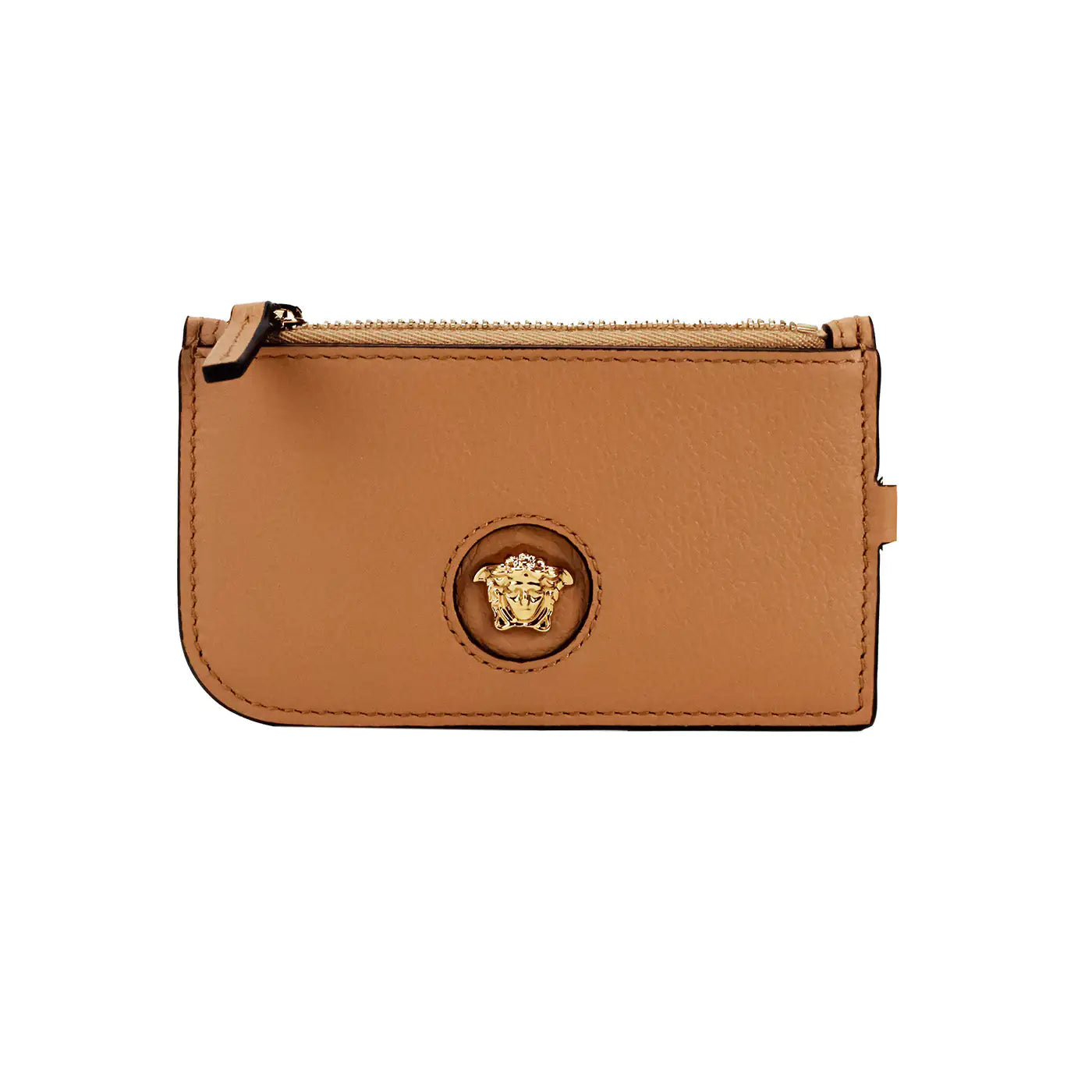 Style Loft Collection x Versace Medusa Leather Caramel Key Ring Card Case Wallet