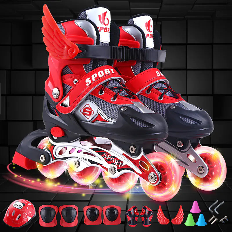 Style Loft Collection KidsLoft Winged Riders Adjustable Inline Skates, Helmet, and Pads