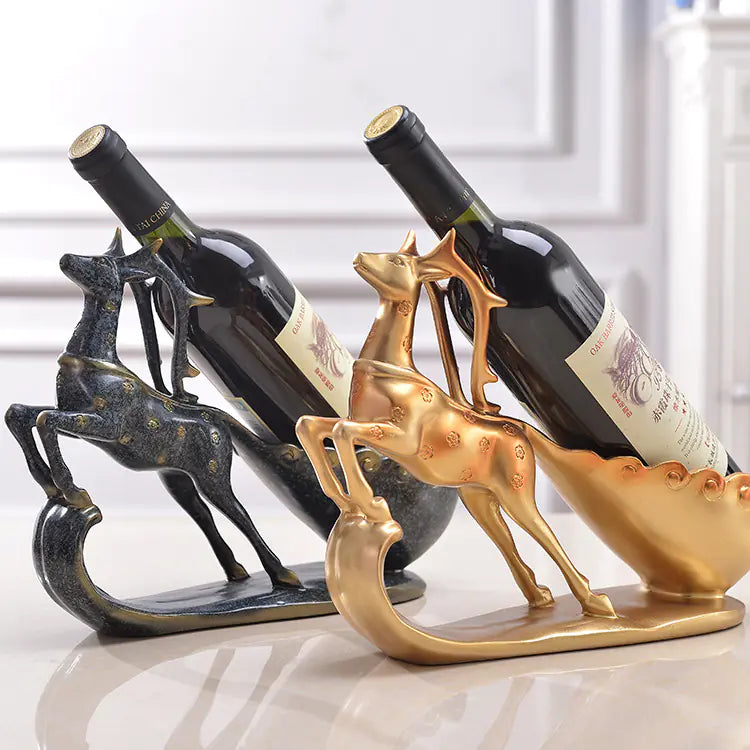 Modern European Style Deer Wine Rack for Home Decor