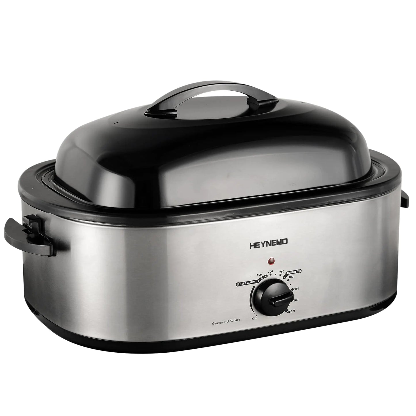 Roaster Oven 20Qt Turkey Roaster Oven Buffet with Self-Basting Lid 1450W Electric Roaster Oven with Cool-Touch Handles Stainless Steel Roaster Oven with Removable Pan and Rack Silver