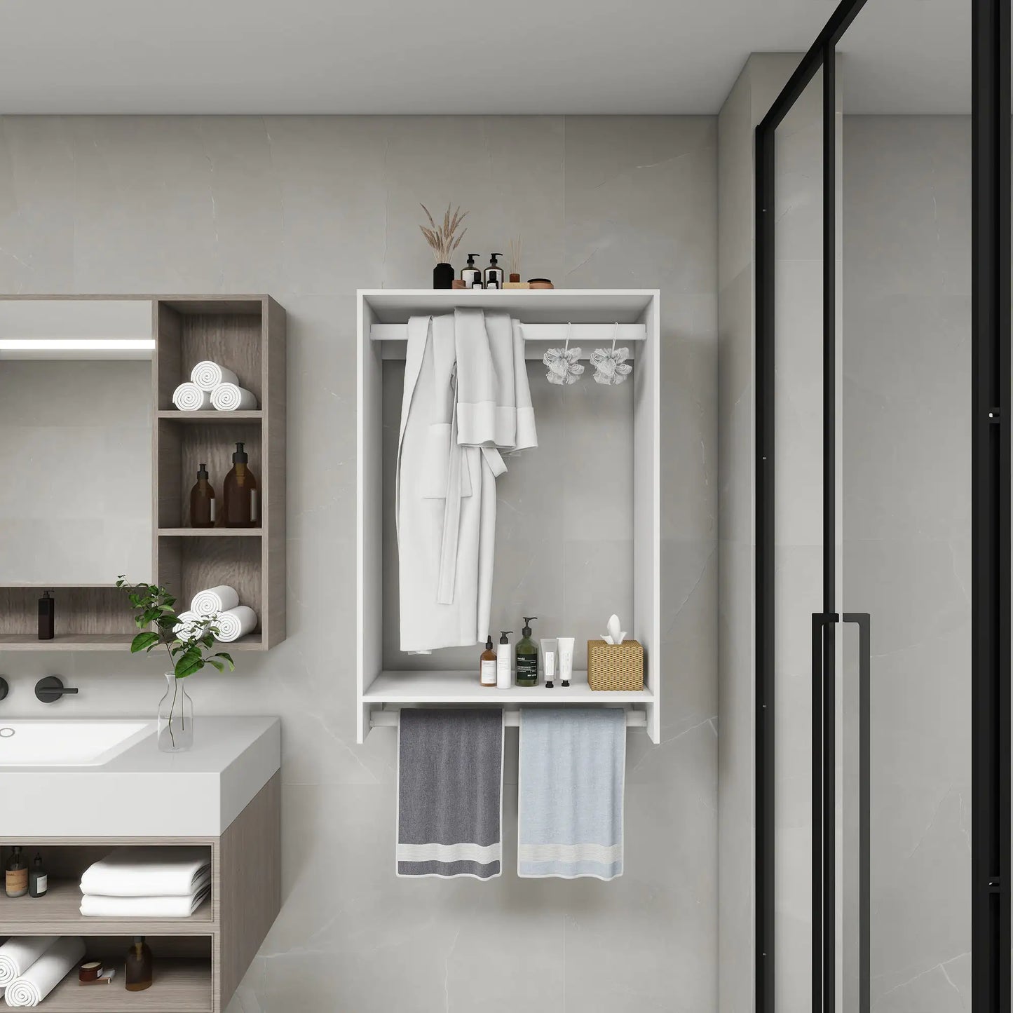 Style Loft Collection DIY Wooden Closet Organizer System with 2 Hanging Rods