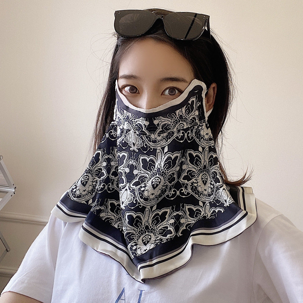 Female Printed Breathable Eye Corner Protection Summer Sunscreen Mask