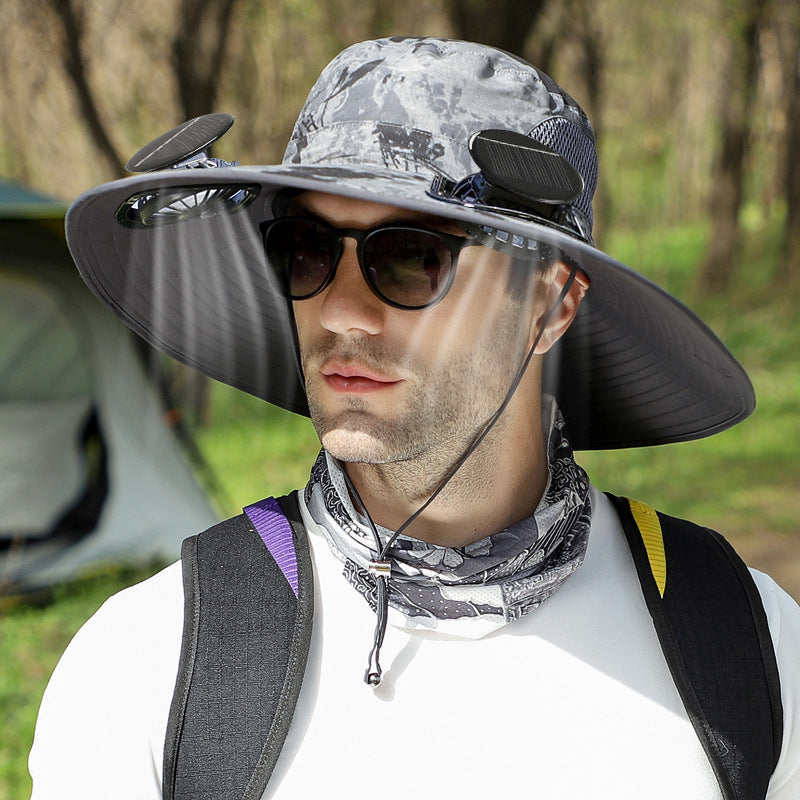 Solar Fan Cap Outdoor Mountaineering Fishing