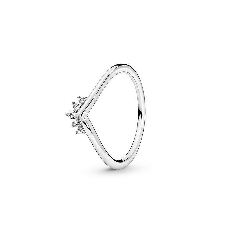White Copper Plating Fashion Multilateral Ring