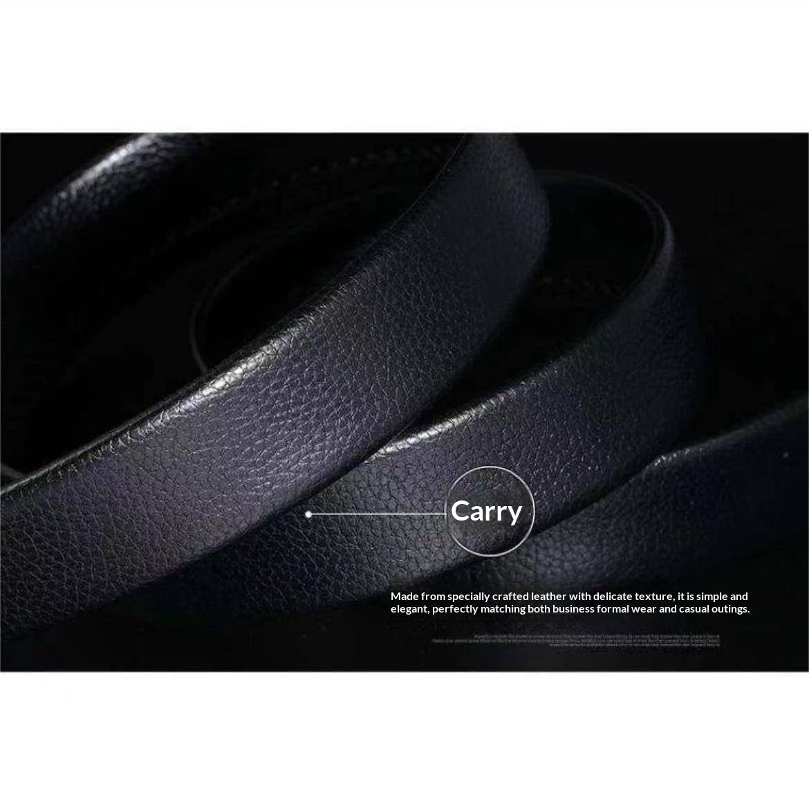 Mens Smooth Leather Belt With Automatic Buckle 1 Piece