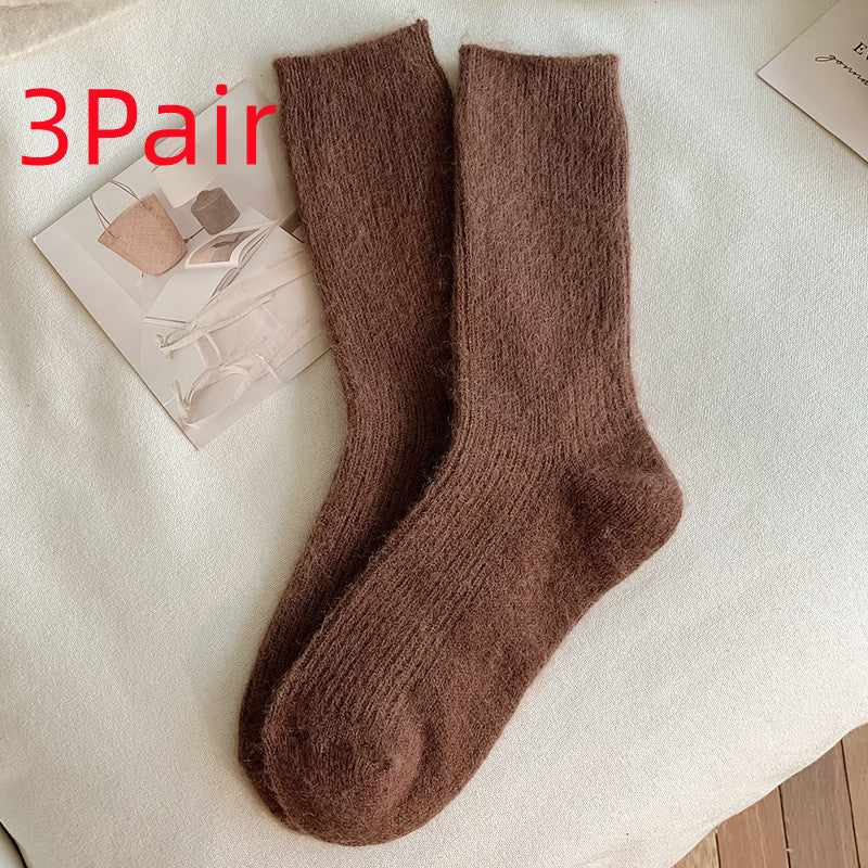 Autumn And Winter Solid Color Wool Socks