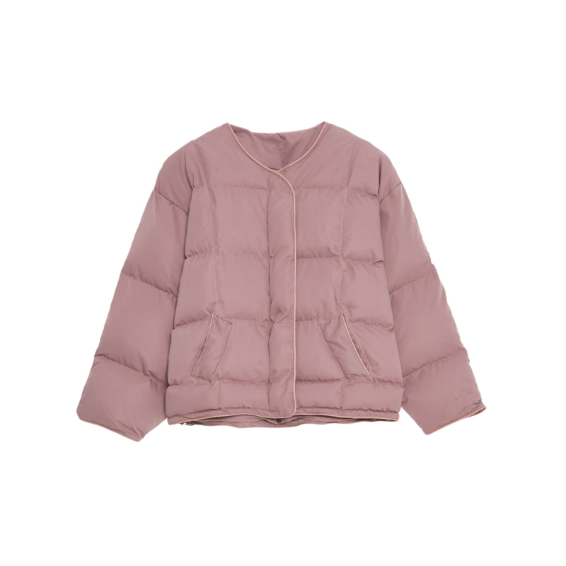 Women's Thickened Oversized Cotton Jacket in Dusty Pink