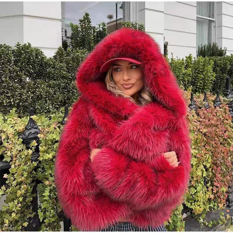Artificial Fur Autumn And Winter Thickening Haining Fashion Furry Fur Clothing Top