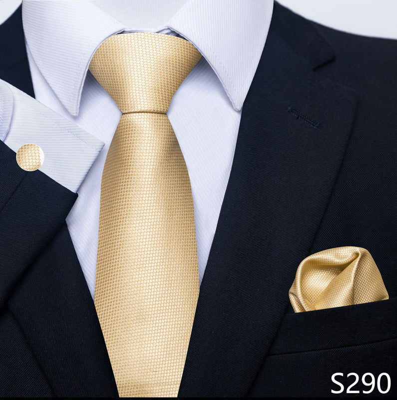 Men's Creative All-match Business Formal Wear Tie Scarf Cuff Buckle Set